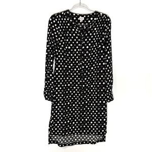 Merona Black & White Polka Dot Long Sleeved Dress